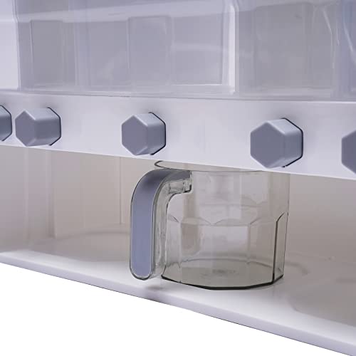 Bilpikogoo Dry Food Dispenser,Wall Mounted 5 Grid Cereal Dispenser, Rice Dispenser 25 Pounds Kitchen Storage With Measuring Cup, Grain Dispenser For Home Kitchen #TOP6