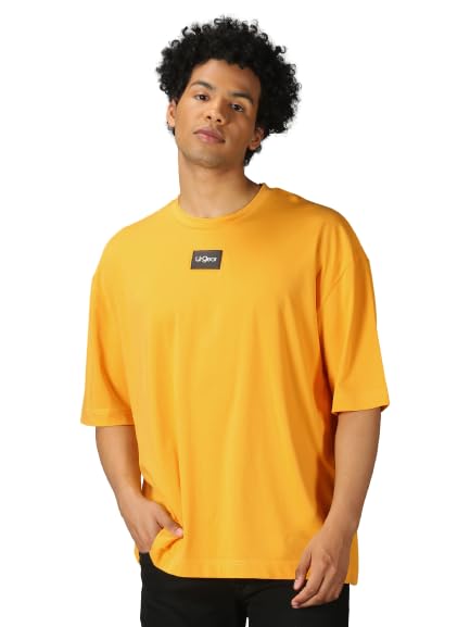 Image of URGEAR Men's Cotton Printed Drop Shoulder - Hip Hop - Down Shoulder- Baggy Loose fit- Stylish Oversized t Shirts for Men