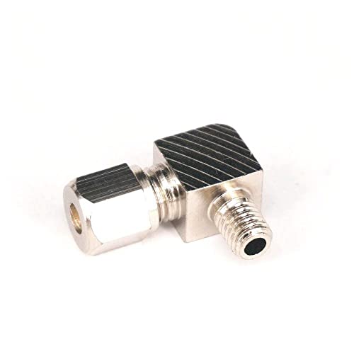 2pcs M6x1 Male - 4mm OD Tube Elbow Brass Coupler Adapter Connector Compression Fitting for Tubing