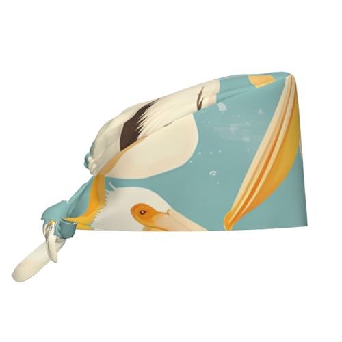 YYHWHJDE Breathable Work Hat Pelicans Art Print Prints Adjustable Comfortable Chef Hat for Women & Men Black