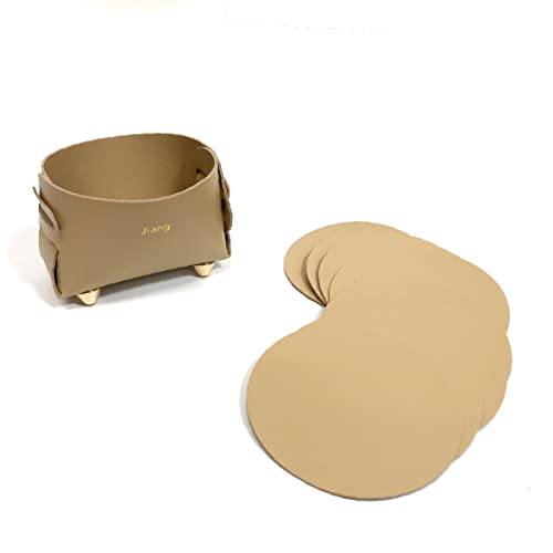 ジアン コースター 収納ケース コースター8枚セット おしゃれ オシャレ 北欧 レザー シンプル (ベージュ)