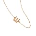 Produktbild Huhu833 Damen Halskette Gold Kette Anhänger Buchstabe A-Z Alphabet Initiale Zirkonia Überzogen Minimalist Kette mit Herz Charme Edelstahl Geschenk Valentine's Day (E)