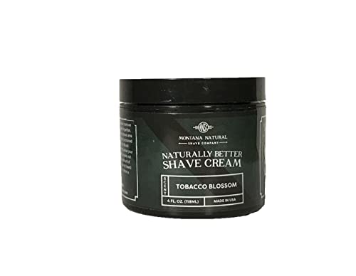 MNSC Tobacco Blossom Naturally Better Shave Cream - Smooth Shave, Hypoallergenic Sensitive Skin Formula, Softer Skin, Prevent Nicks, Cuts, & Razor Burn, Handcrafted in USA, All-Natural, Plant-Derived