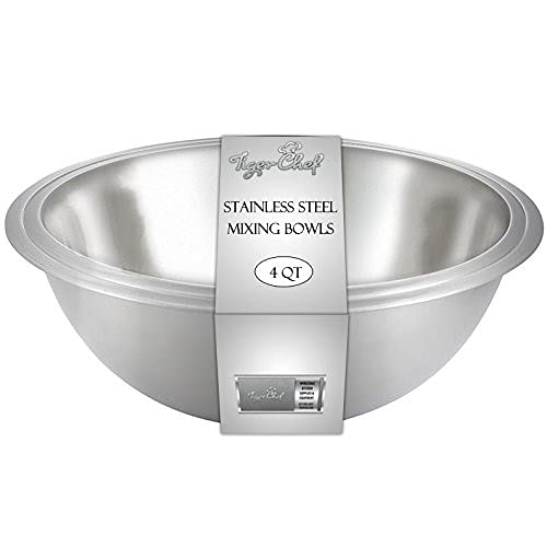 Tiger Chef Tazón de mezcla resistente de 4 cuartos de galón multiusos para uso doméstico y comercial, los mejores cuencos de preparación para