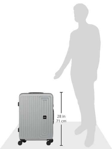 Image of Wiki Ripple 8 Wheel Hardside Polycarbonate Trolley by Wildcraft,Medium,LtGry Black