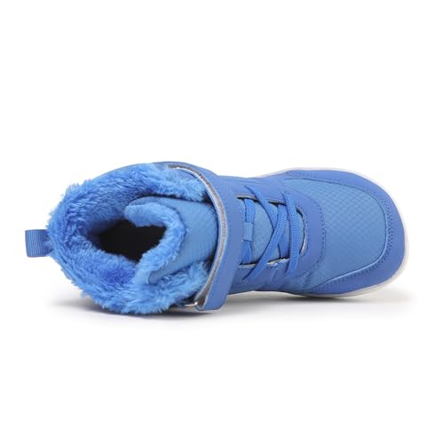 Winter Warm Children's Snow Boots Wide Toe Barefoot Snow Boots Girl Boy Outdoor Casual Shoes Toddler/Little/Big Kids Winter Shoe (D2506-blue, Toddler, 2, Digital, US Shoe System, Wide Leg Pants)2