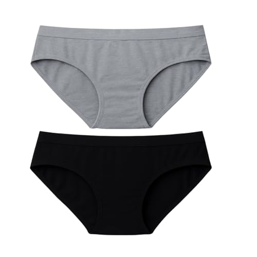 Image of Women's Soft Cotton Mid-Rise Bikini Briefs | Pack of 2 | Seamless Feel | Stretchable & Breathable Everyday Underwear | Comfortable Fit