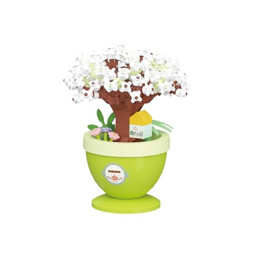 POSO ブロック おもちゃ 色とりどりの花 立体パズル 鉢植え 9種 桜 ミニブロック DIY玩具 組立 女の子 子供 大人 祝い 新年 ギフト 誕生日 クリスマス プレゼント 贈り物 (7460)