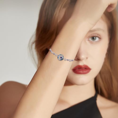 POPLYKE Tree of life Bracelet for Women Sterling Silver Tree Jewelry Birthstone Charm Bracelet Gemstone Anniversary Birthday Christmas Gifts for Wife Mom3