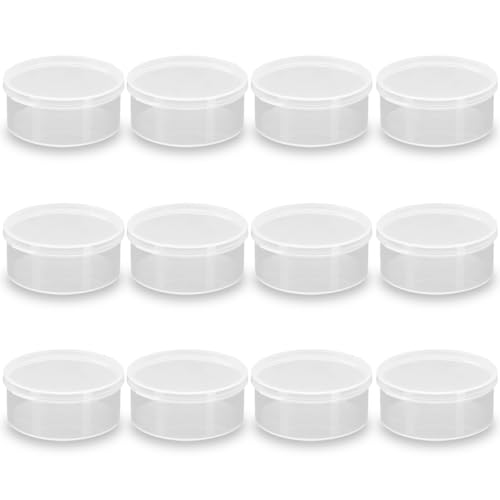 Image of Clear Round Plastic Containers 2.7 oz D /2.84 x H /1.26 Inch Bead Storage Box, Clear Plastic Round Storage Jars for Beads, Buttons, Crafts and Small Jewelry Findings - 12 PCS