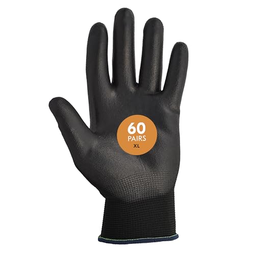 Image of KLEENGUARD G40 Polyurethane Coated Gloves,High Dexterity, Black, 12 Pairs /Bag, 5 Bags /Case