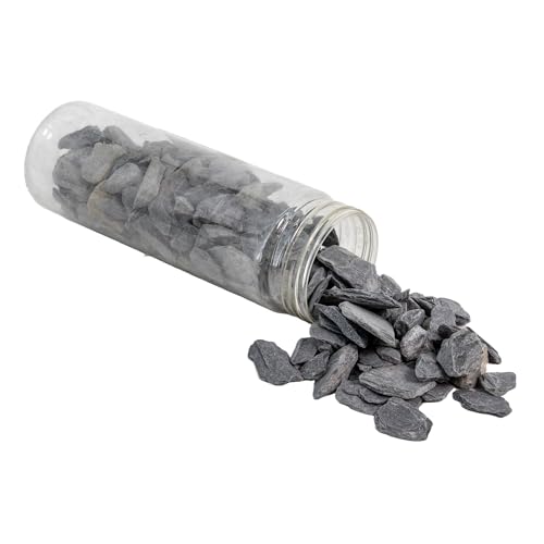 Deko Steine grau gechippt 0,8kg Garten Dekoration Basteln Vase Streudeko Kiesel