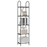 【Design moderne et stylé】 L'étagère rectangulaire ajoute une touche contemporaine à votre intérieur, avec des lignes épurées. Le combo bois d'ingénierie et acier noir assure un style qui se marie bien avec n'importe quel décor, en devenant une pièce maîtresse de votre maison, parfaite pour tout, de la littérature à la déco.