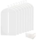 LMQSCH Hanging Garment Bags Lightweight Suit Bags, Garment Bags for Hanging Clothes, Garment Cover, Clear Garment Bag PEVA Breathable for Closet Clothes Storage- 24 inches x 40 inches / 8 Pieces