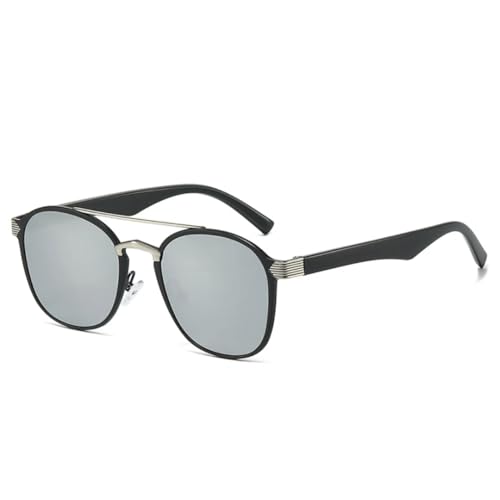 Lunettes de soleil double pont rétro dégradé UV400 verres miroir vintage tendance