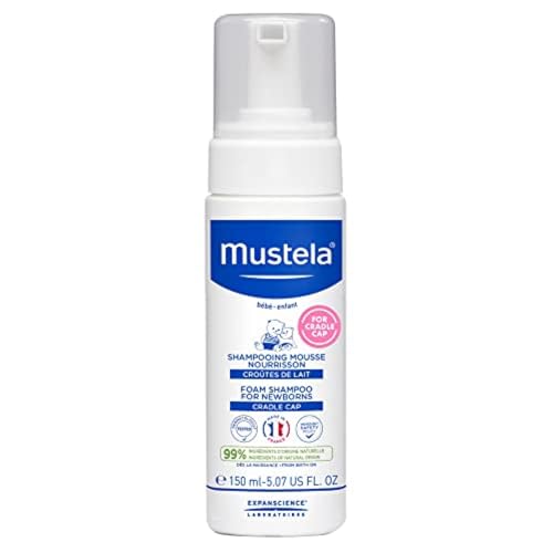 Image of Mustela Cradle Cap Foam Shampoo for Newborn - Baby Shampoo with Natural Avocado - Tear-Free & Fragrance-Free - 5.07 fl. oz.