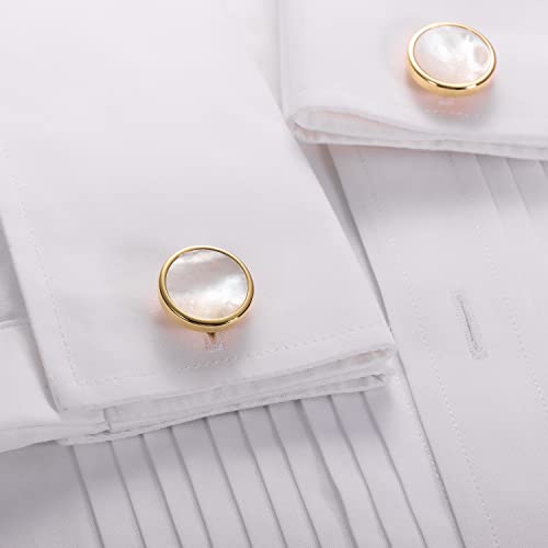 HAWSON Fashion Mother-of-Pearl Tuxedo Shirt Button and Cufflink Set, Specially Designed for Wedding Business4