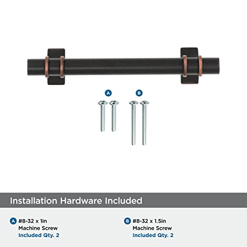 Image of Amerock | Cabinet Pull | Oil Rubbed Bronze | 3-3 /4 inch (96 mm) Center to Center | Davenport | 1 Pack | Drawer Pull | Drawer Handle | Cabinet Hardware