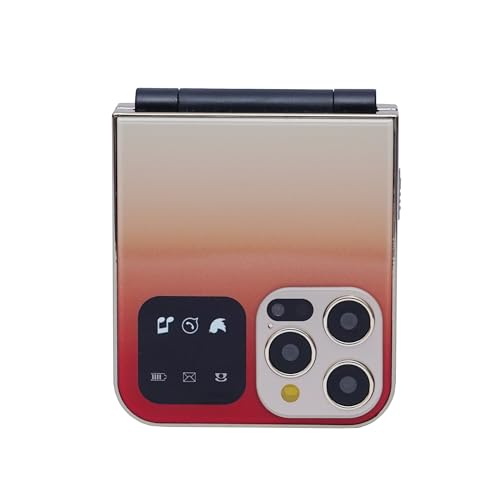 Image of Snexian All-New ROCK Z Flip Dual Sim |Keypad Mobile| With 2.4 inch Display |Flip|Fold| Call & SMS Indicator |Crystal Back Panel|BT Dialer|Voice Changer |Long Lasting Battery|Camera|Feature Phone| Red+Gold