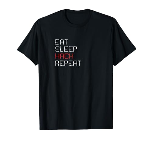 Eat sleep hack repeat network t-shirt etica hacker t shirt maglietta