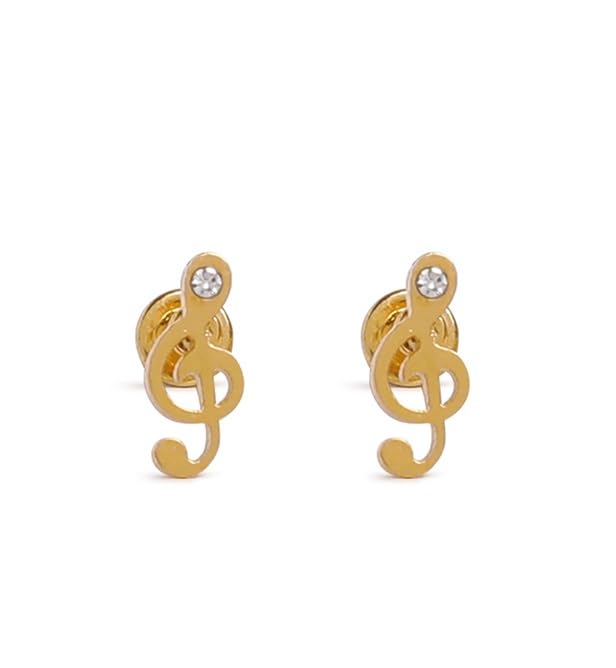 El Regalo Musical Notes Treble Clef Tiny Stud/Music Symbol Earrings for Kids, Girls & women (Golden) (B07TGDGQDH) Amazon Price History, Amazon Price Tracker