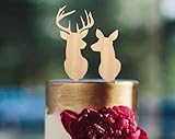 Cake topper,buck and doe topper,wedding cake topper,deer topper,buck doe silhouette topper,rustic wooden cake topper,antlers topper for Bridal Shower Engagement Wedding Anniversary Party Decor.