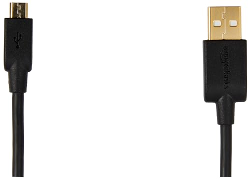 Image of Amazon Basics 10-Pack USB-A to Micro USB Charging Cable for Android Phones and Tablets, 480Mbps Data Transfer, Gold-Plated Plugs, USB 2.0, 6 Foot, Black