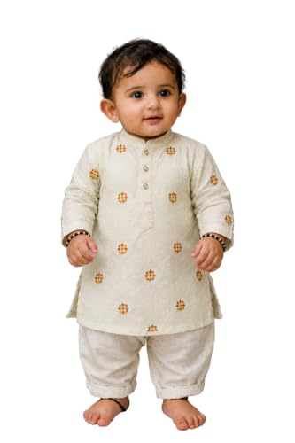 Image of Gauri Laxmi Enterprise GLE Rayon Blend Embroidered Kurta for Boys (3-4 Years) | Only Kurta | No Pyjama