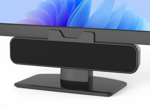 Inwa PC Lautsprecher USB A/C, Monitor Boxen HD Stereo Sound, Bass Speaker mit Monitor Klemme für PC, Laptop, ideal für Schreibtisch, Meetings, Lernen, Videos(10W, Plug and Play, Akustikstoff)