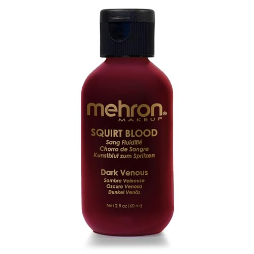 Mehron Makeup Squirt Blood | Realistic Fake Blood For Halloween | Stage Blood Makeup | Made in the USA | Washable | Special FX, Stage & Screen, Halloween, & Cosplay (2 oz) (DARK VENOUS)