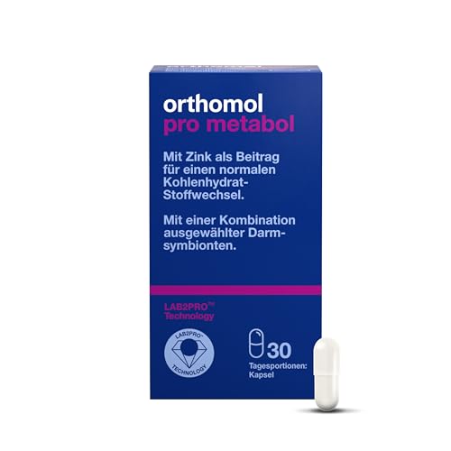 Orthomol Pro metabol: Nahrungsergänzung mit 10 ausgewählten Darmsymbionten + Zink zur Unterstützung des Darms u. a. im Rahmen des Gewichtsmanagements 30 Kapseln