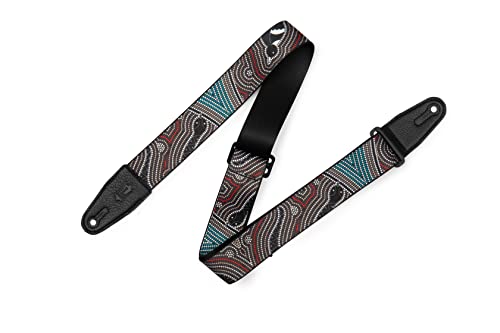 Levy's Leathers Diseño de pájaro y serpiente de polietileno de 2 pulgadas y extremos de cuero negro ajustables de 35 a 60 pulgadas correa de guitarra (MP2DU-001) Cover
