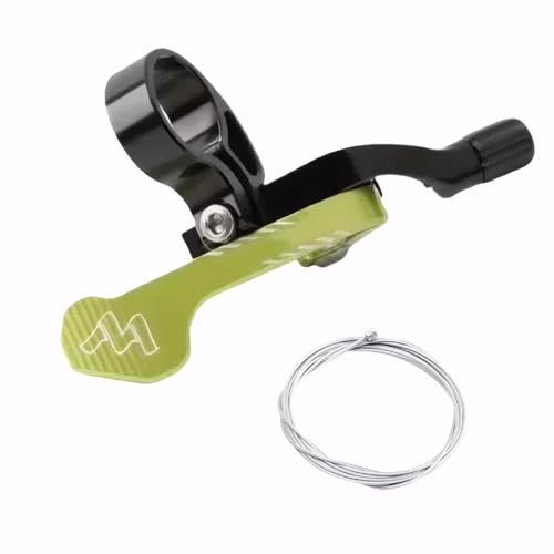 Universal Dropper Post Remote Lever MTB Dropper Seatpost Lever with Precision Bearings Adjustable Tension Accessories for Mountain Bike & Road Bike (22.2mm Handlebar) (Green)