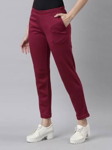 Image of GO COLORS Solid Ultra Warm Kurti Pant for Women | Mid Rise, Warm tech