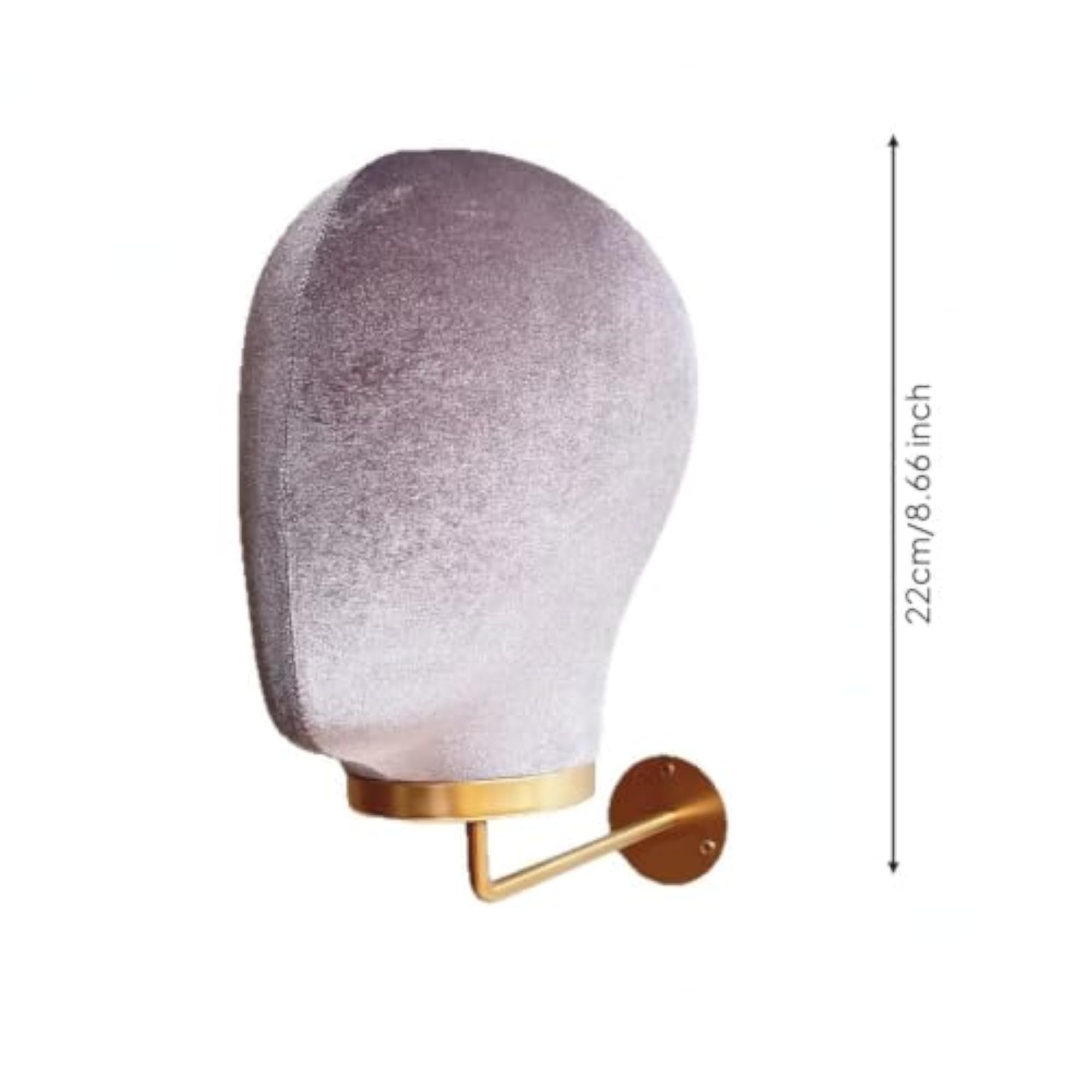 Wall Mounted Velvet-Covered Head Display Stand