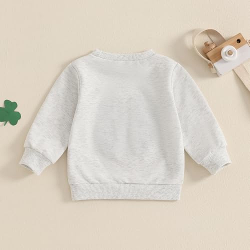 Toddler Baby Boy Girl St Patricks Day Clothes Clover Embroidery Sweatshirt Long Sleeve Crewneck Pullover Shirt Tops4
