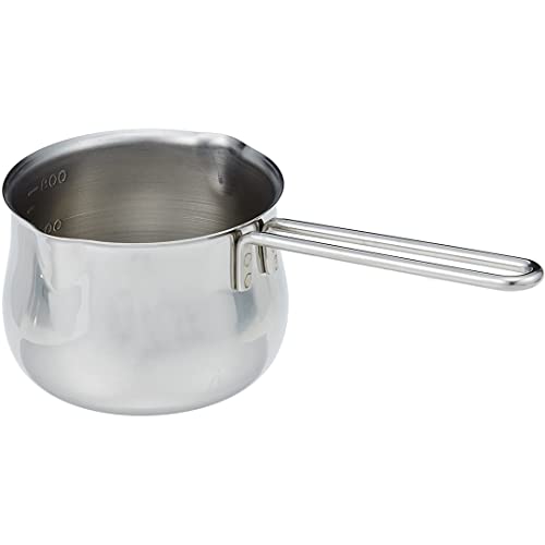 TIKUSAN Saucepan Stainless Steel Milk Pan Made in Japan Butter Warmer Measuring Pan Sauce with Heatproof Handle Chocolate Melting Cheese Baking Pot for Stove Top (0.8 Quart)