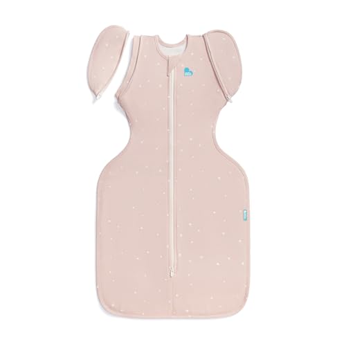 Image of Love to Dream Swaddle Up™ Transition Bag, 1.0 TOG, 13-19 lbs, Stage 2, Zip-Off Wings, Gently Help Baby Transition from Being Swaddled to Arms Free When Showing Signs of Rolling, Powder Pink Twinkle