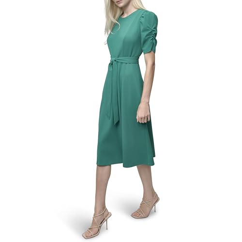 Image of DKNY Women's Jewel Neck Scuba Crepe Dress