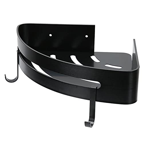 Geen Punch Bad Planken, Zwart huishoudelijke badkamer ruimte aluminium hoek plank muur opknoping single layer opslag… - Image 5