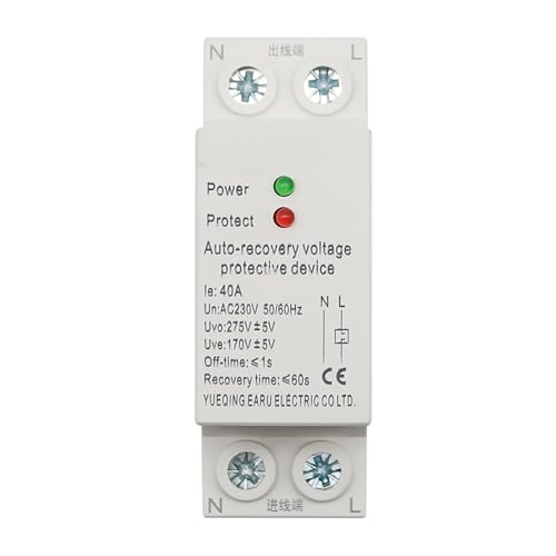 Protector de voltaje 10A 230V con reconexión automática monofásica 1P+N