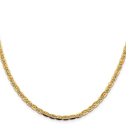 IceCarats 14K Solid 3.8mm Tri Color Pink White Yellow Gold Valentino Chain Necklace