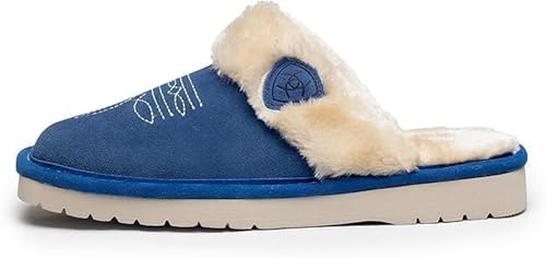 Image of ARIAT Women's Jackie Square Toe Warm Soft Genuine Suede Leather Indoor Outdoor Slippers with Plush Collar