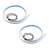 ZIMISI 2PCS 24 Inch Car LED Strip Lights, Flexible DRL Daytime Running Lights, Waterproof Dual Color Sequentially Flow Turn Signal Light, LED Headlight Strips for Car Decorations (White/Yellow)