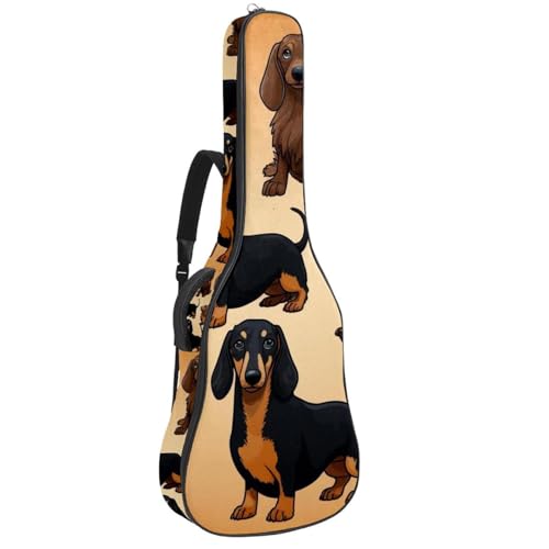 Housse pour guitare acoustique à motif teckel original pour un style unique en répétition