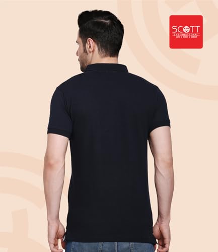 Image of Scott International Men's Rich Cotton Regular Fit Striper Polo T-Shirt |