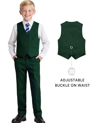 Image of Boy's 4 Button Formal Suit Vest with Tie