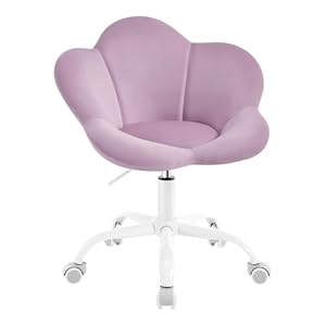 WOLTU Bureaustoel voor kinderen, draaistoel van fluweel, ergonomische stoel in hoogte verstelbaar, gevoerde zitting in bloembladvorm, voor kantoor, kinderkamer, lichtpaars, BS183hla