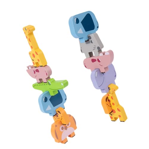 Outanaya 木製バランスブロック 知育動物積み木 用 耐久積み重ね遊び 創造力促進 幼児早期