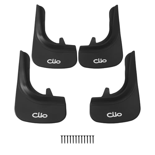 Bavettes garde-boue pour Renault Clio 1998-2025 jeu de 4 pièces avant arrière noir RE&AR Tuning